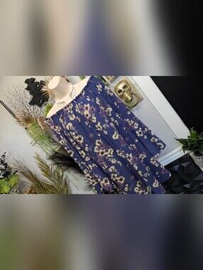 Lildy Floral Tie Sleeve Tunic Blouse Top LG-XL
